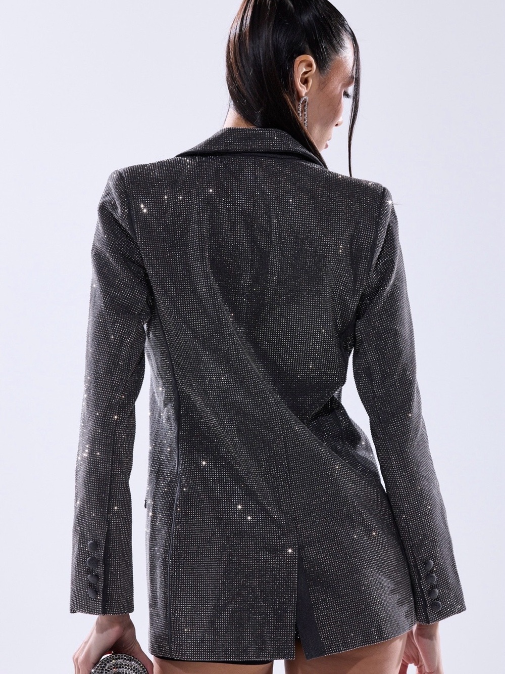 AKIRA Black Blazer NWT all eyes on me embellished blazer - Picture 4 of 8